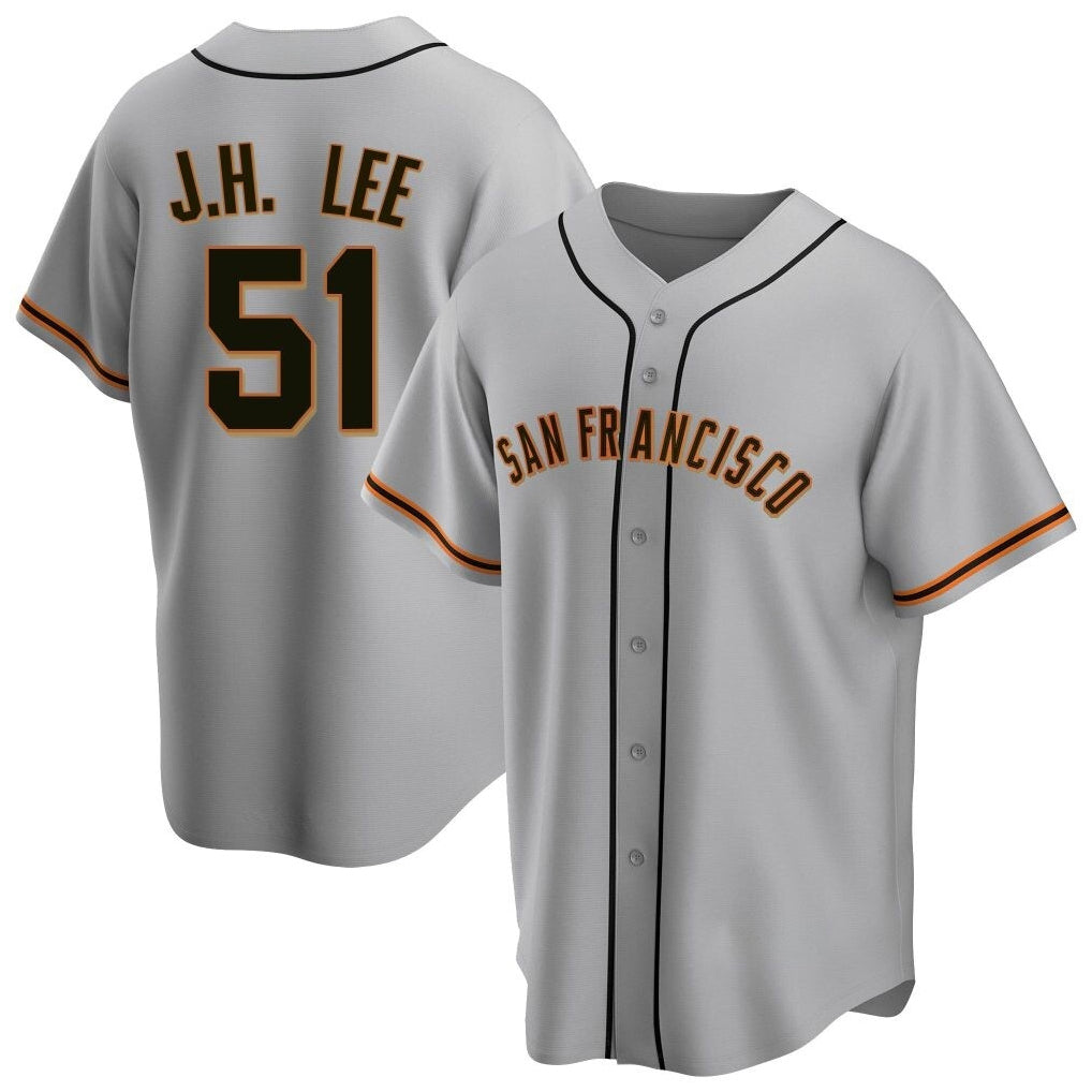 Friene SF.Giants #51 Jung Hoo Lee Player Gray Home Game Stitched Jerseys
