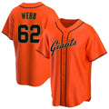 Friene SF.Giants #62 Logan Webb Player Orange Home Game Stitched Jerseys