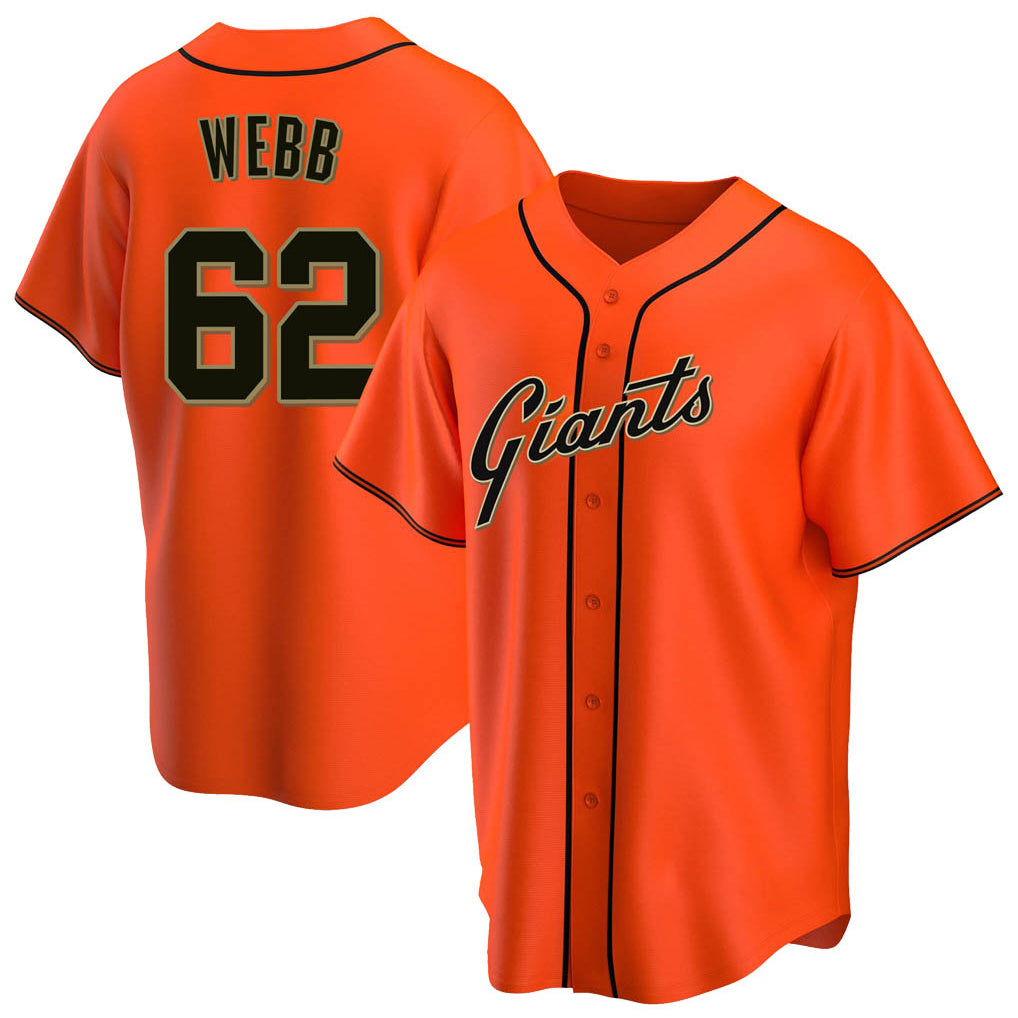 Friene SF.Giants #62 Logan Webb Player Orange Home Game Stitched Jerseys