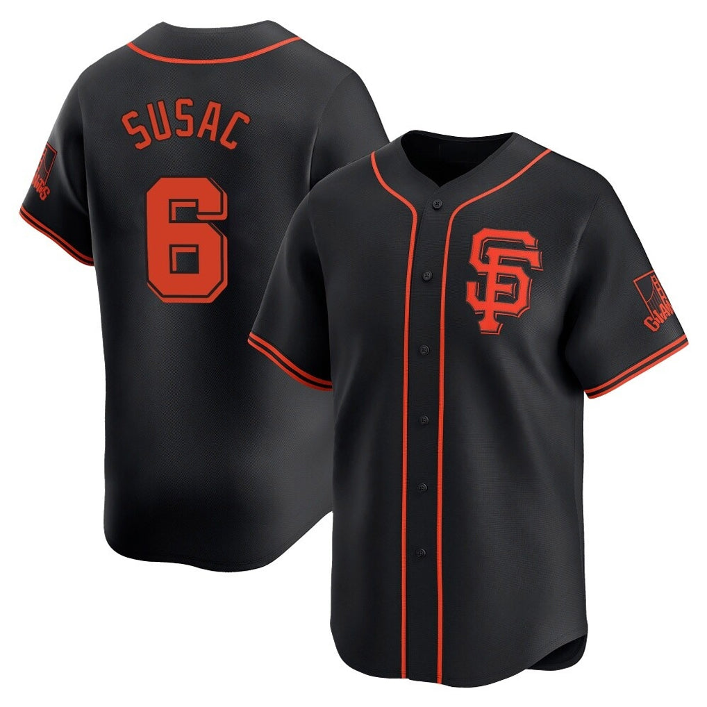 Friene SF.Giants #6 Daniel Susac Player  Black 2026 Home Limited Stitched Jerseys