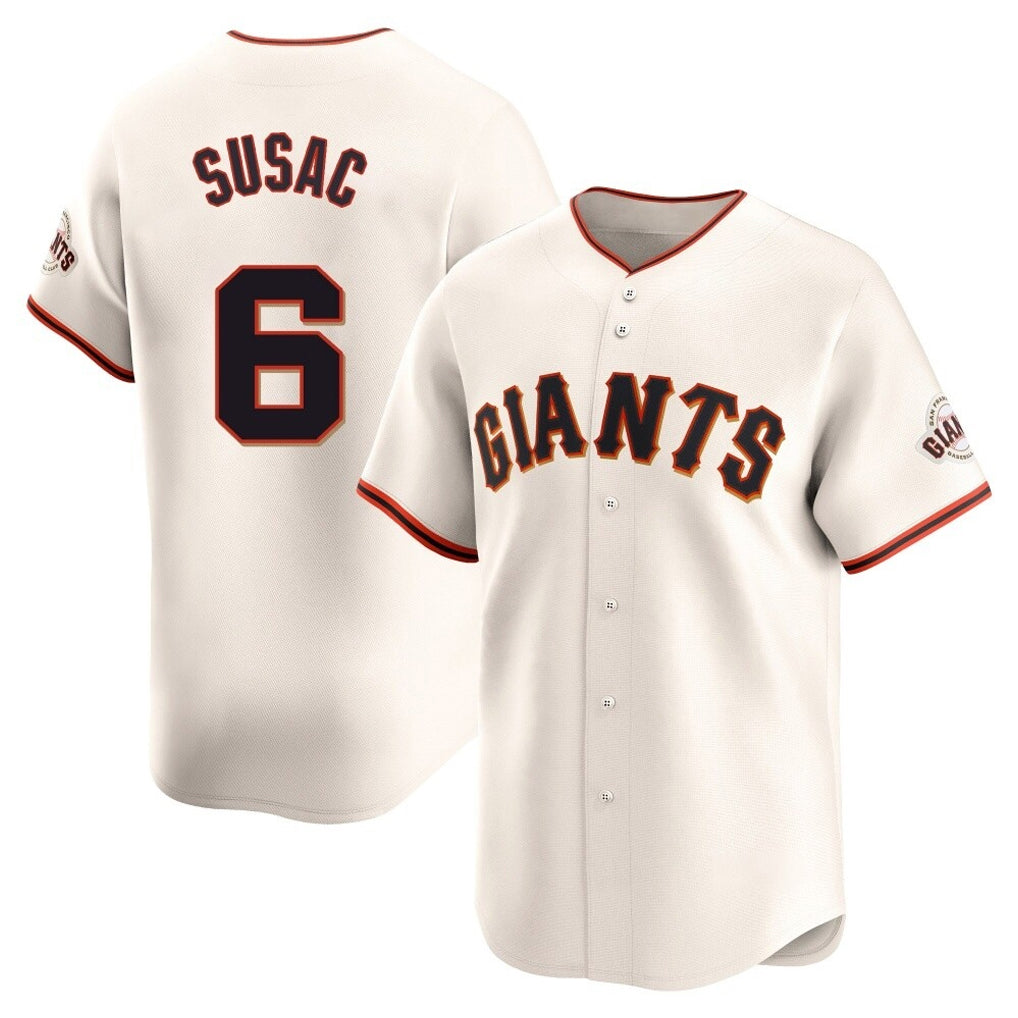 Friene SF.Giants #6 Daniel Susac Player Cream Home Limited Stitched Jerseys