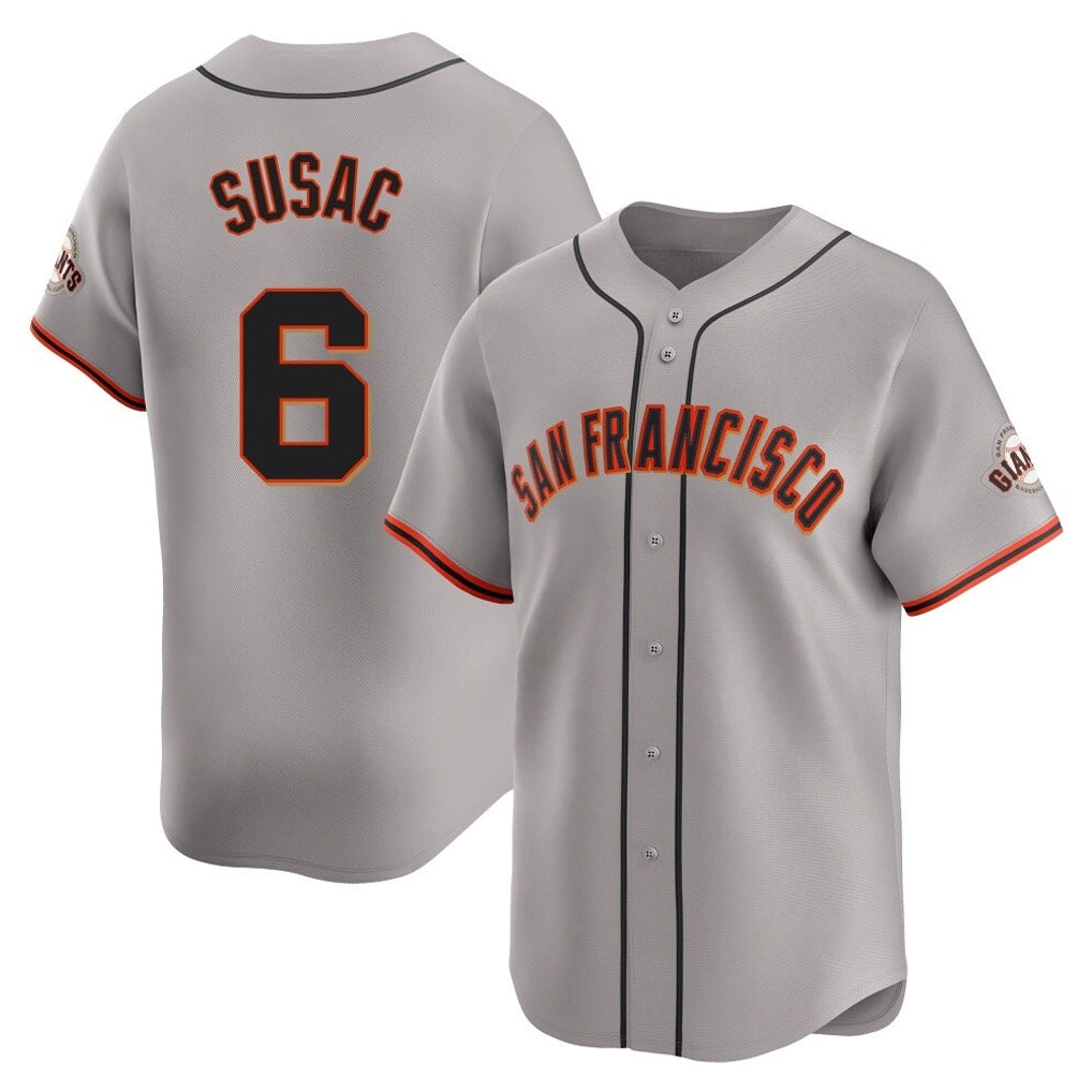 Friene SF.Giants #6 Daniel Susac Player Gray Home Limited Stitched Jerseys