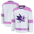 Friene SJ.Sharks White 2024 Hockey Fights Cancer Practice Jerseys