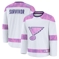 Friene SL.Blues White Hockey Fights Cancer Survivor Practice Jerseys