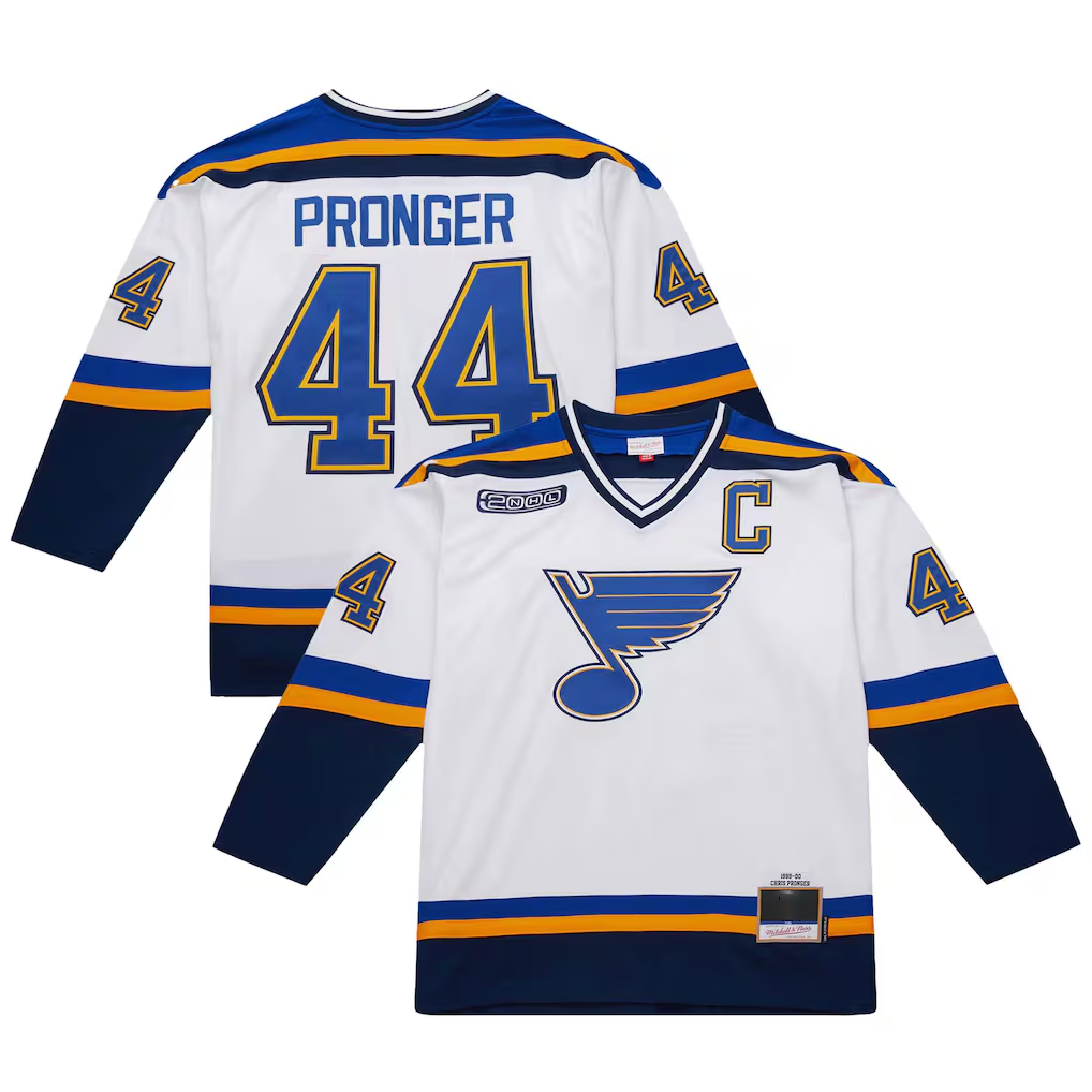Friene SL.Blues #44 Chris Pronger White 1999-00 Power Play Jerseys