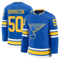 Friene SL.Blues #50 Jordan Binnington White Away Breakaway Player Jerseys