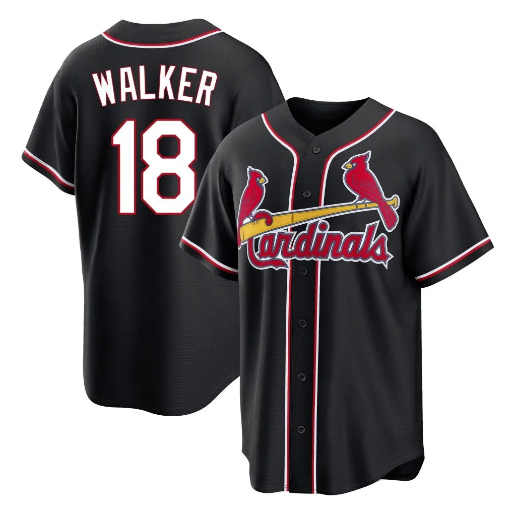 Friene St. Louis Cardinals #18 Jordan Walker Player Black Carbon Fashio Game Stitched Jerseys