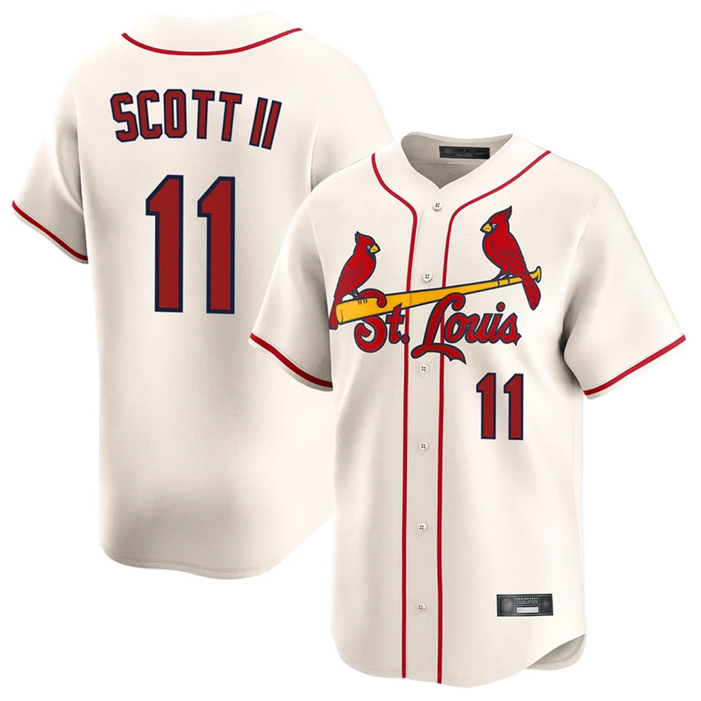 Friene St. Louis Cardinals #11 Victor Scott II Player Cream Home Limited Stitched Jerseys