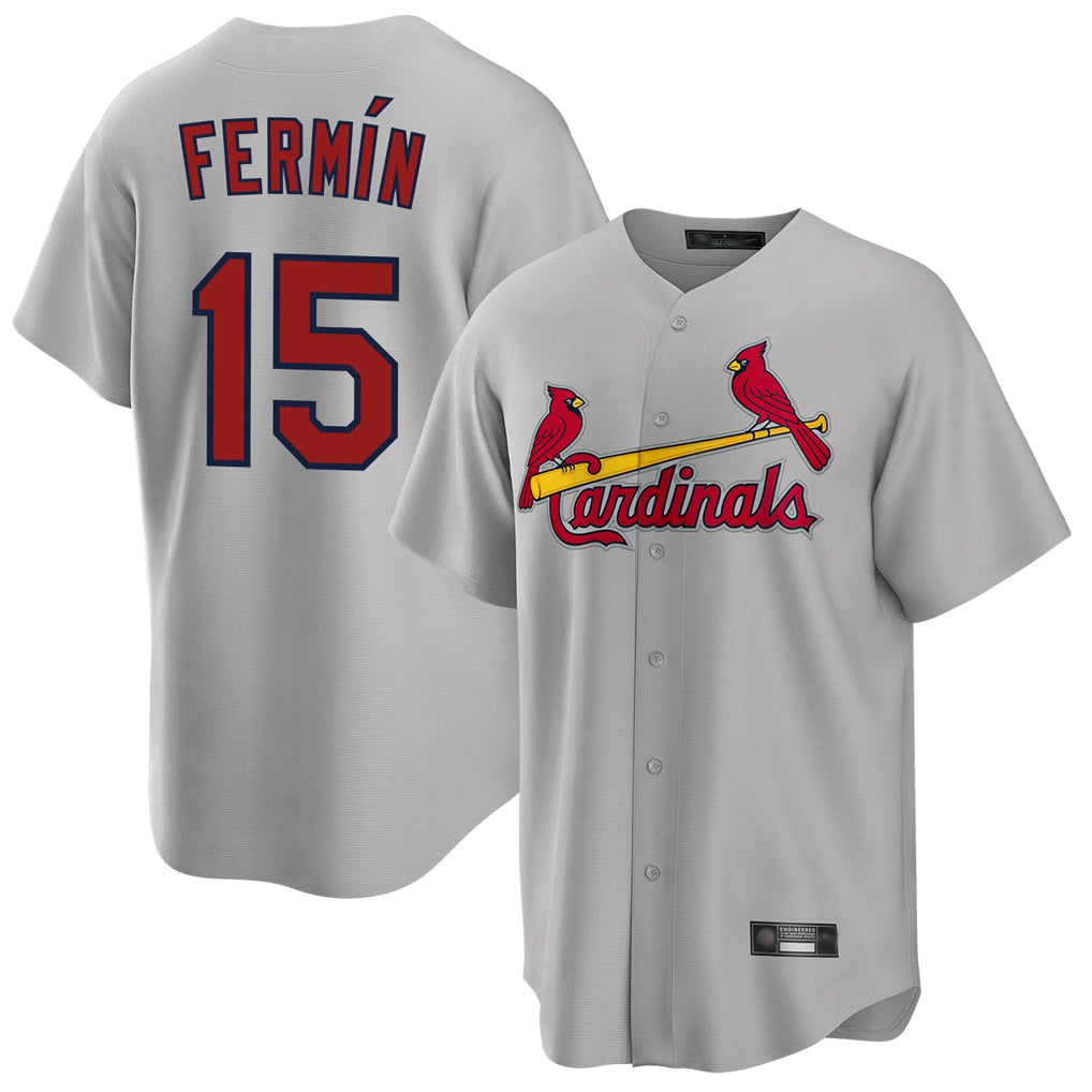 Friene St. Louis Cardinals #15 Jose Fermin Player Gray Home Game Stitched Jerseys