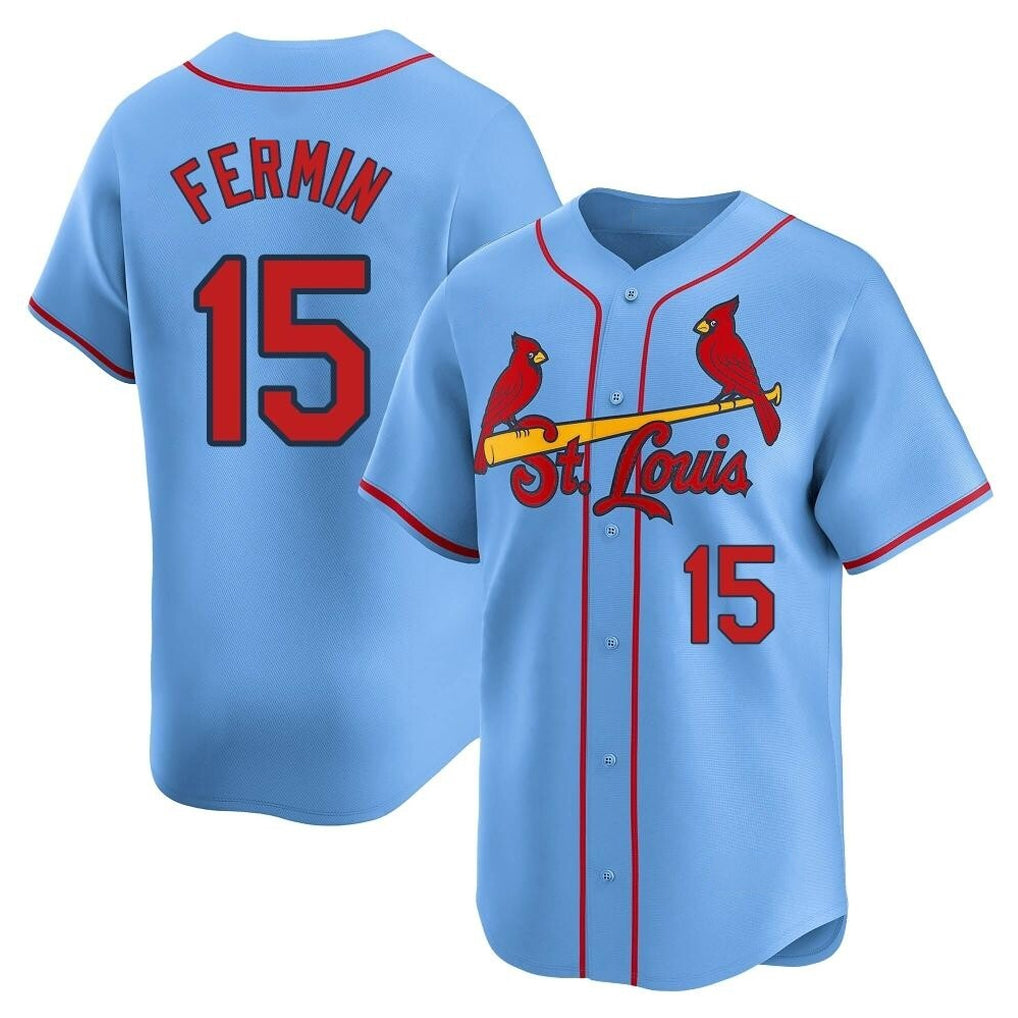 Friene St. Louis Cardinals #15 Jose Fermin Player Light Blue Home Limited Stitched Jerseys