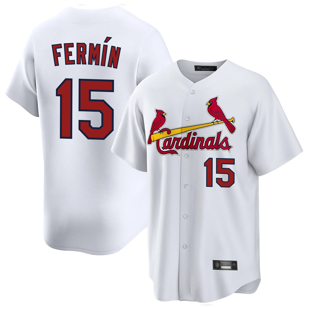 Friene St. Louis Cardinals #15 Jose Fermin Player White Home Game Stitched Jerseys