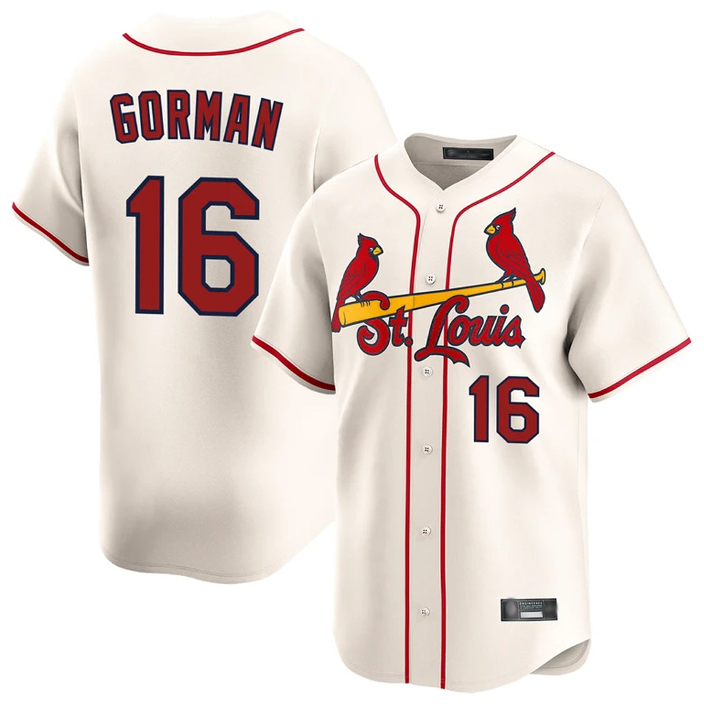 Friene St. Louis Cardinals #16 Nolan Gorman Player Cream Home Limited Stitched Jerseys