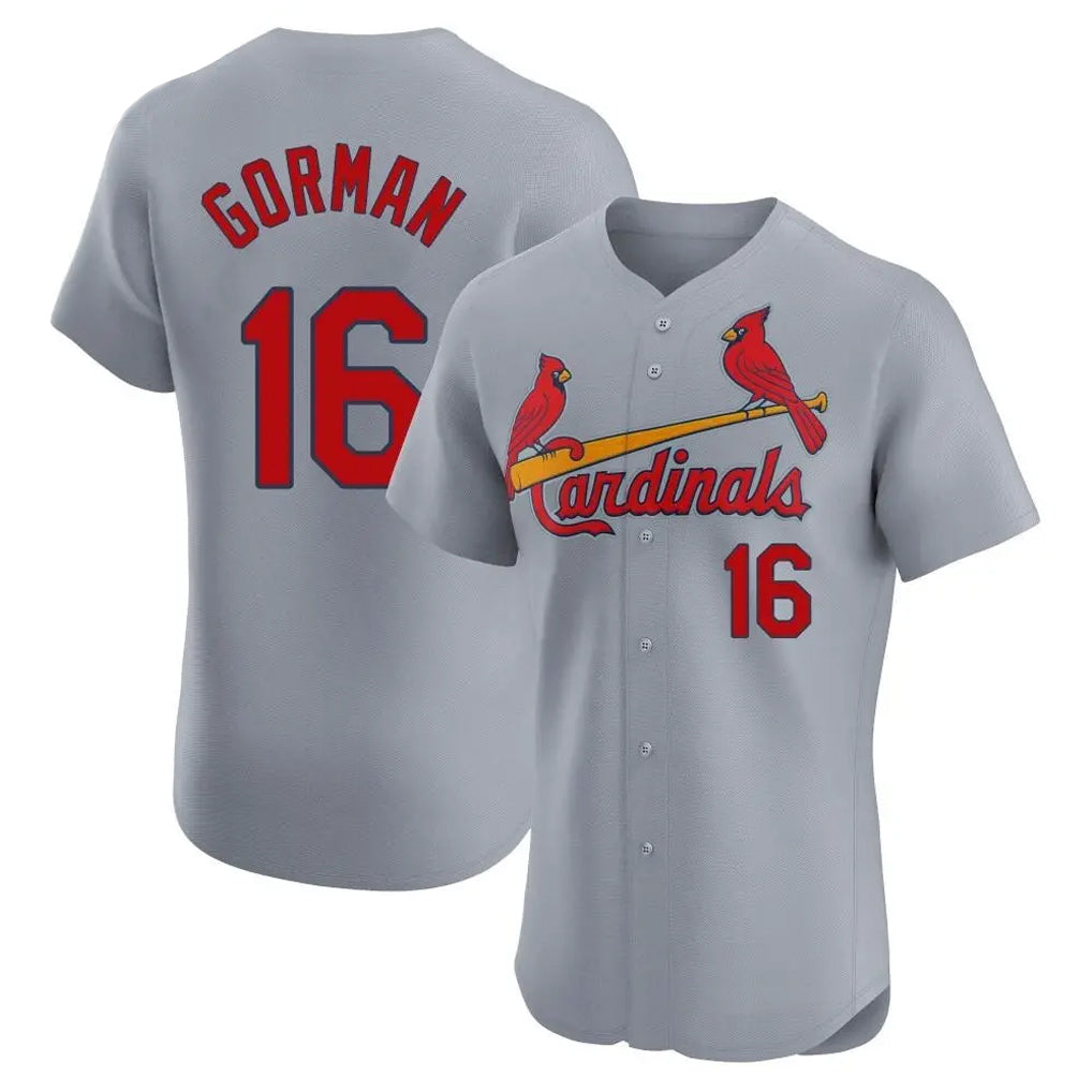 Friene St. Louis Cardinals #16 Nolan Gorman Player Gray Home Limited Elite Stitched Jerseys