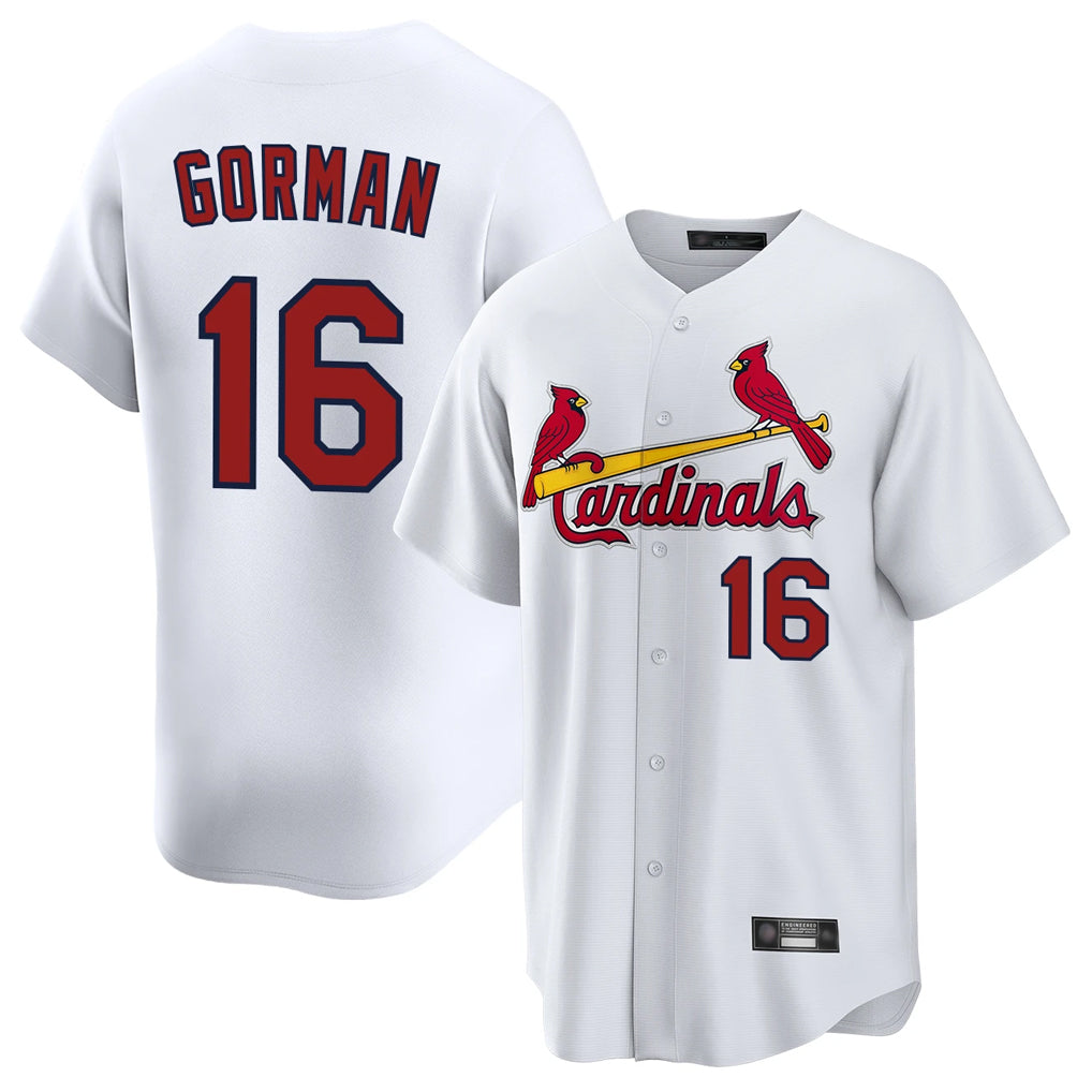 Friene St. Louis Cardinals #16 Nolan Gorman Player White Home Game Stitched Jerseys
