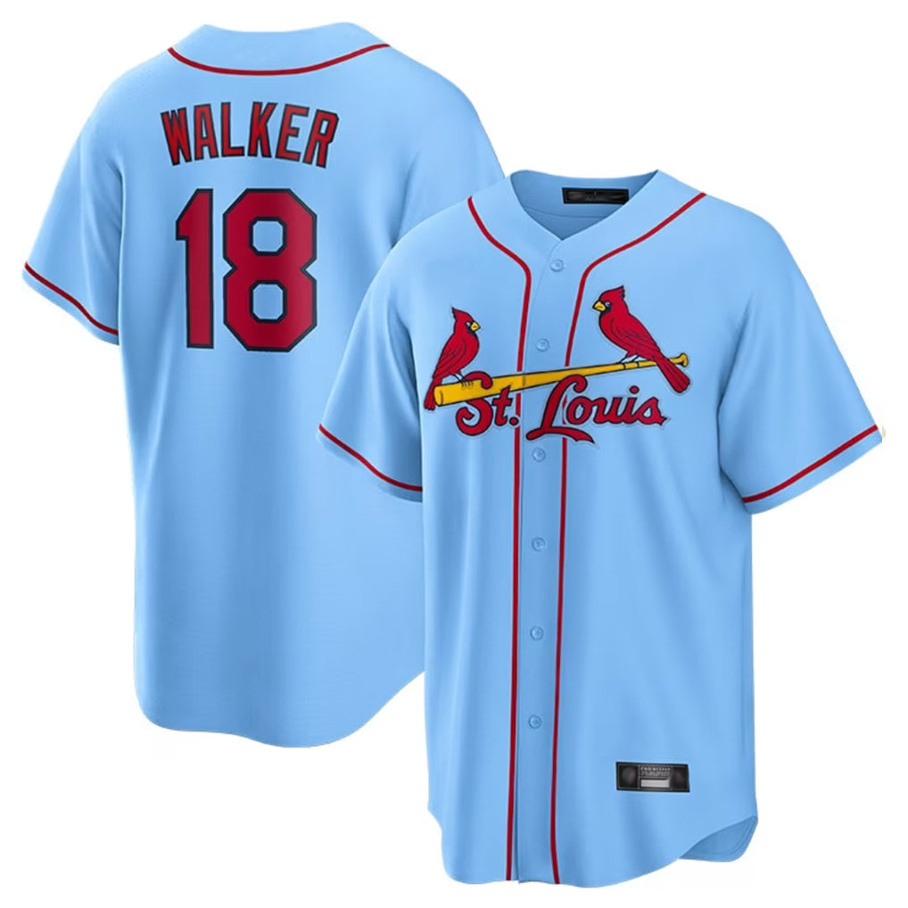 Friene St. Louis Cardinals #18 Jordan Walker Player Light Blue Home Game Stitched Jerseys