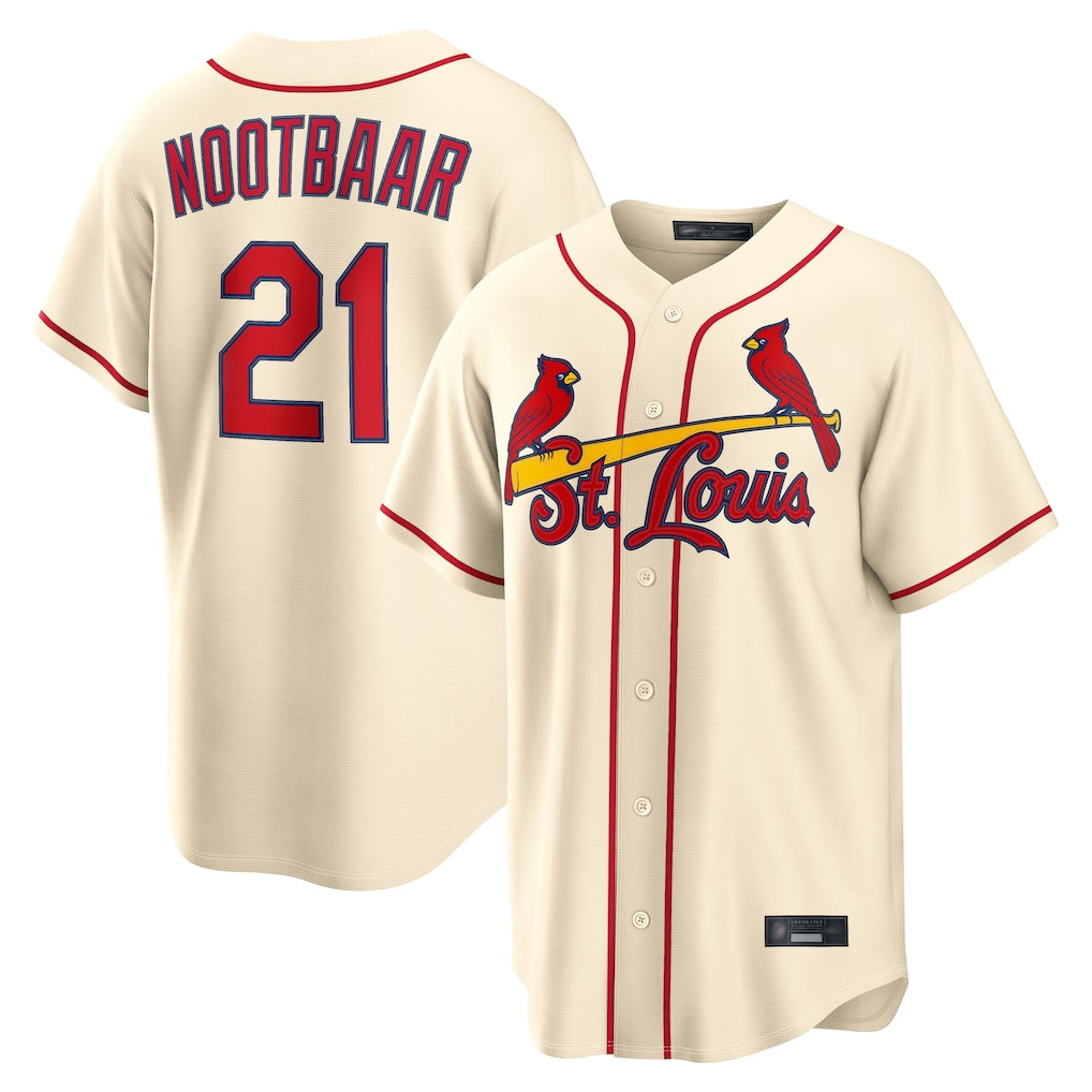 Friene St. Louis Cardinals #21 Lars Nootbaar Player Cream Home Game Stitched Jerseys