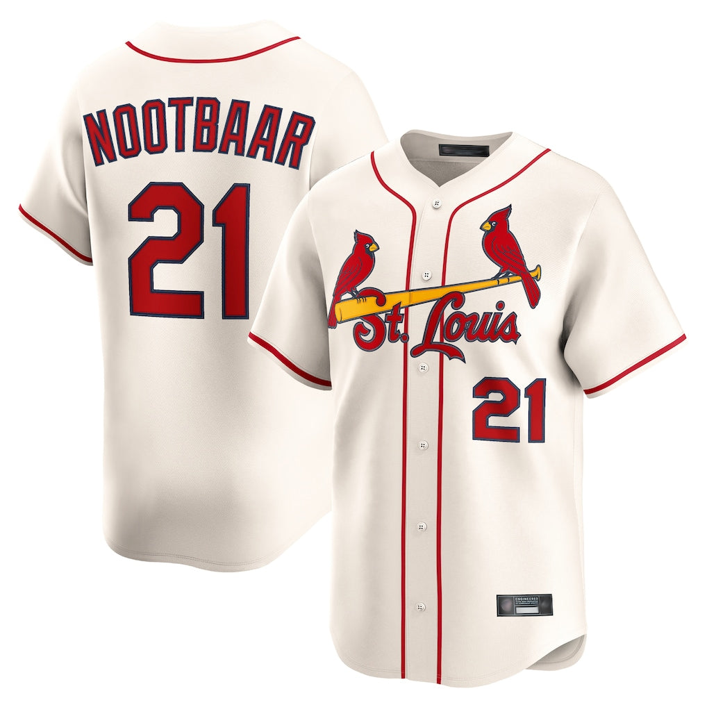 Friene St. Louis Cardinals #21 Lars Nootbaar Player Cream Home Limited Stitched Jerseys