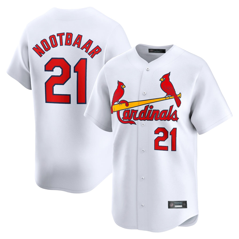 Friene St. Louis Cardinals #21 Lars Nootbaar Player White Home Limited Stitched Jerseys