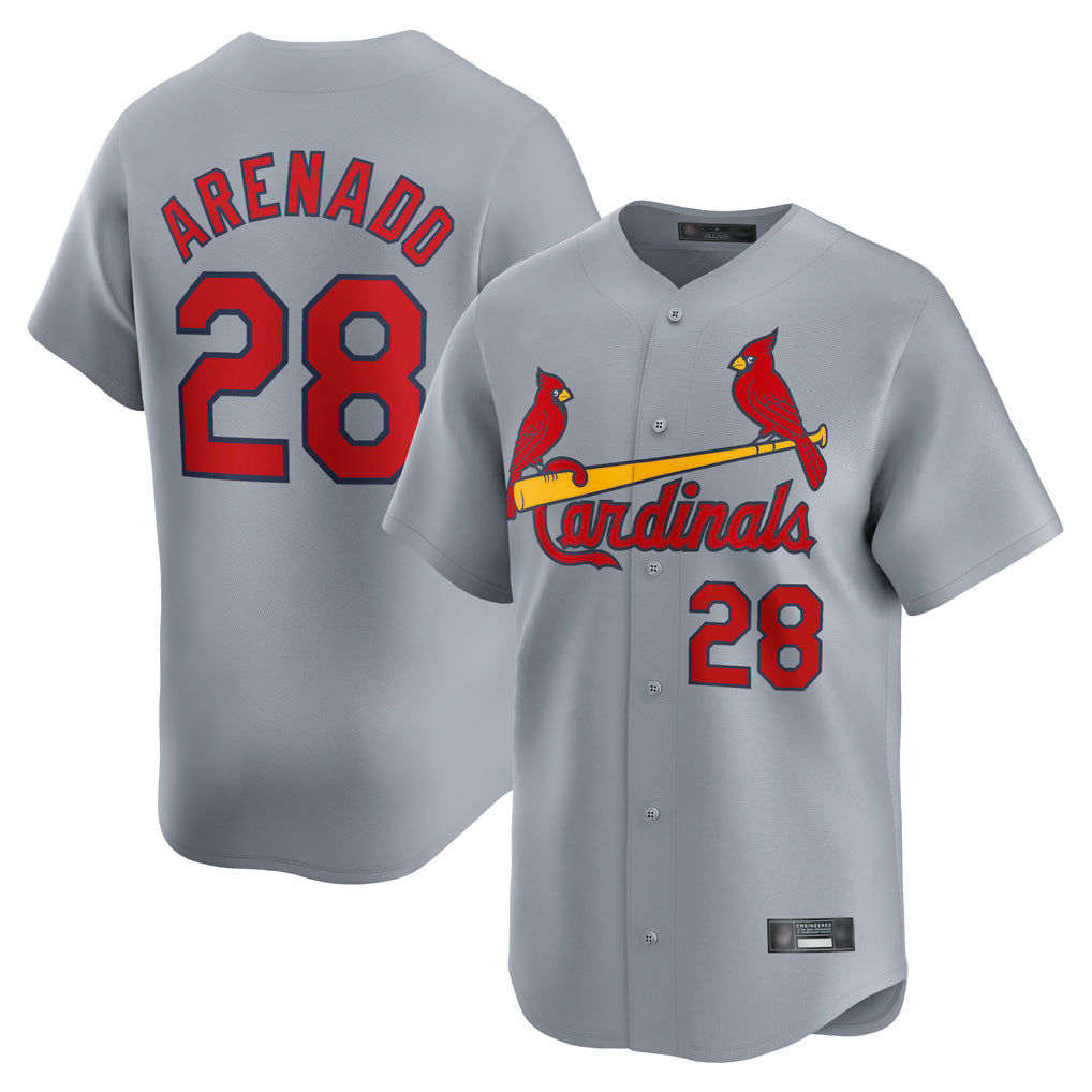 Friene St. Louis Cardinals #28 Nolan Arenado Player Gray Home Limited Stitched Jerseys