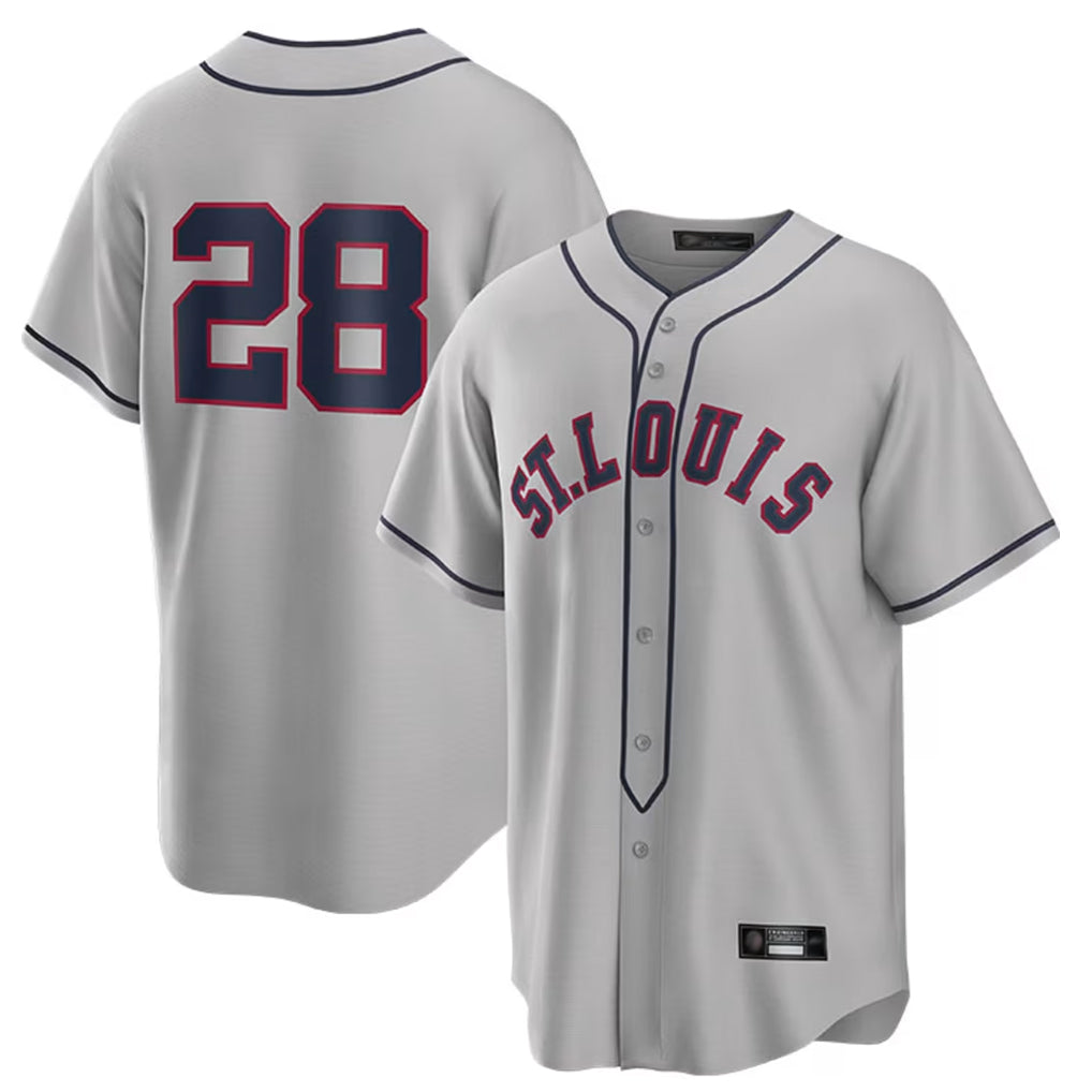 Friene St. Louis Cardinals #28 Nolan Arenado Player Gray Home Replica Stitched Jerseys
