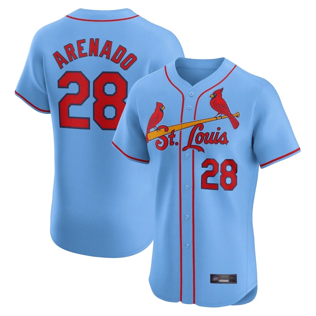Friene St. Louis Cardinals #28 Nolan Arenado Player Light Blue Home Limited Elite Stitched Jerseys