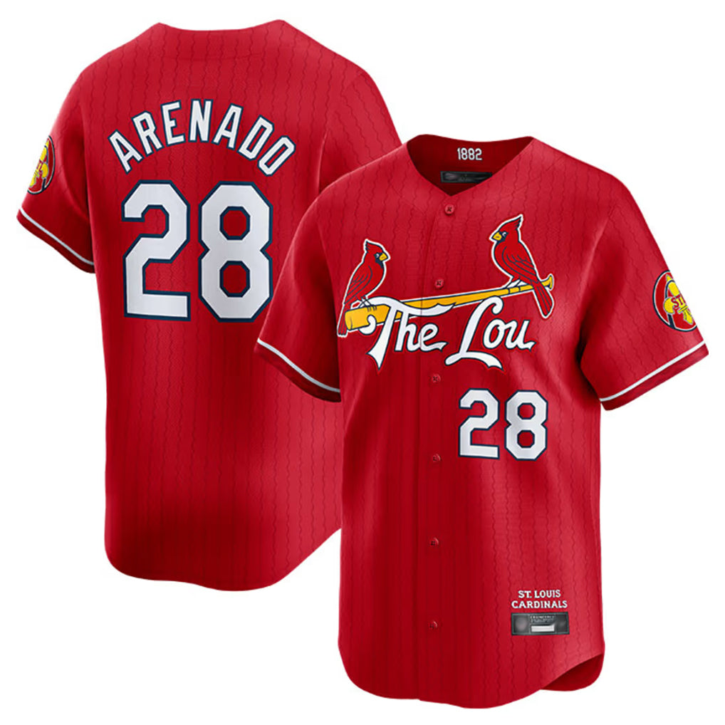 Friene St. Louis Cardinals #28 Nolan Arenado Player Red City Connect Limited Stitched Jerseys