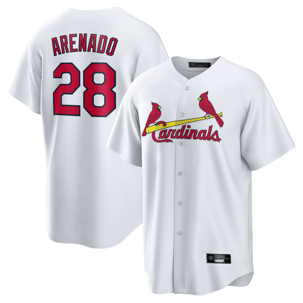 Friene St. Louis Cardinals #28 Nolan Arenado Player White Home Game Stitched Jerseys