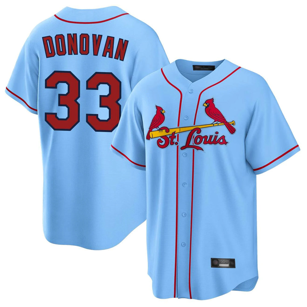 Friene St. Louis Cardinals #33 Brendan Donovan Player Light Blue Home Game Stitched Jerseys