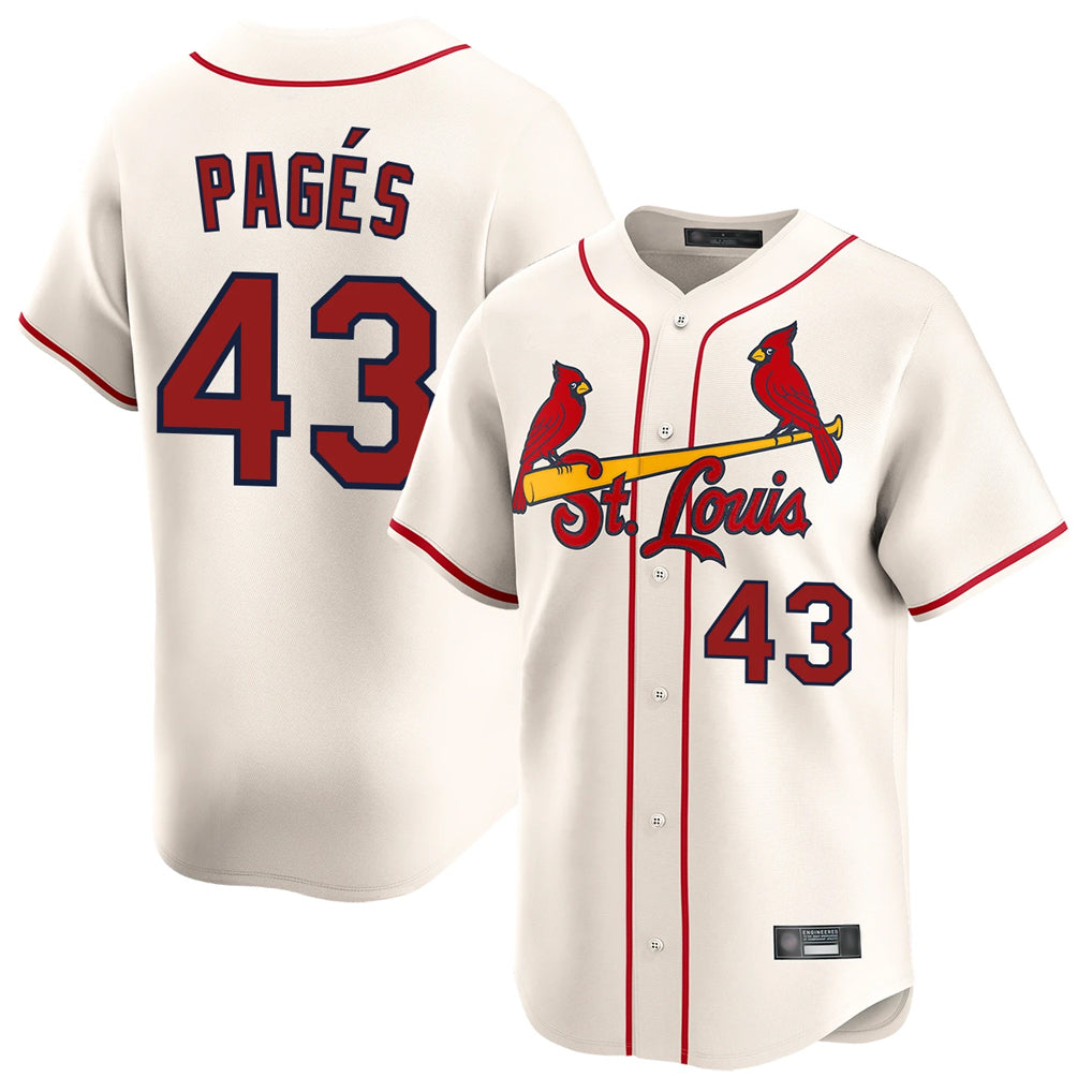 Friene St. Louis Cardinals #43 Pedro Pages Player Cream Home Limited Stitched Jerseys