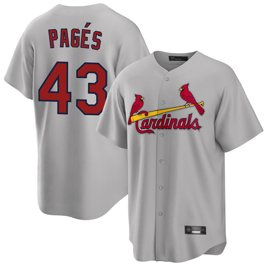 Friene St. Louis Cardinals #43 Pedro Pages Player Gray Home Game Stitched Jerseys