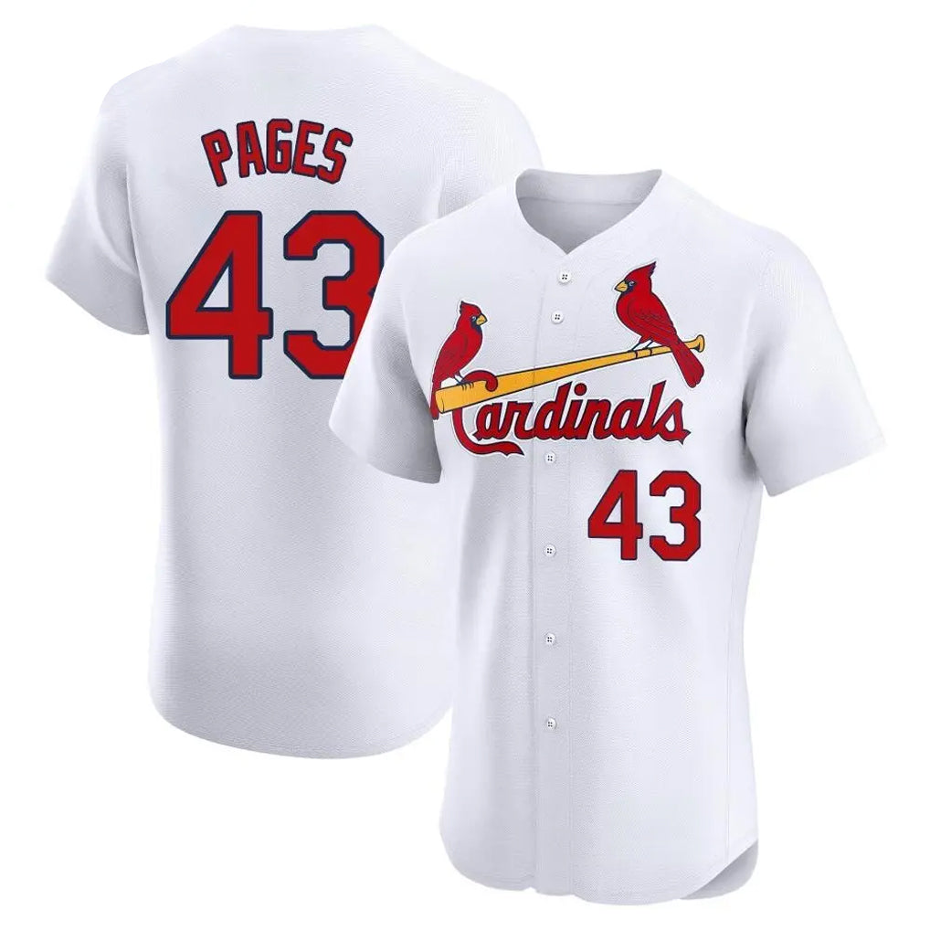 Friene St. Louis Cardinals #43 Pedro Pages Player White Home Limited Elite Stitched Jerseys