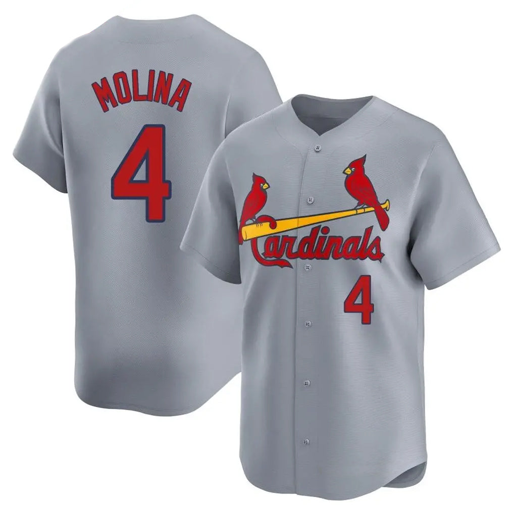 Friene St. Louis Cardinals #4 Yadier Molina Player Gray Home Limited Stitched Jerseys