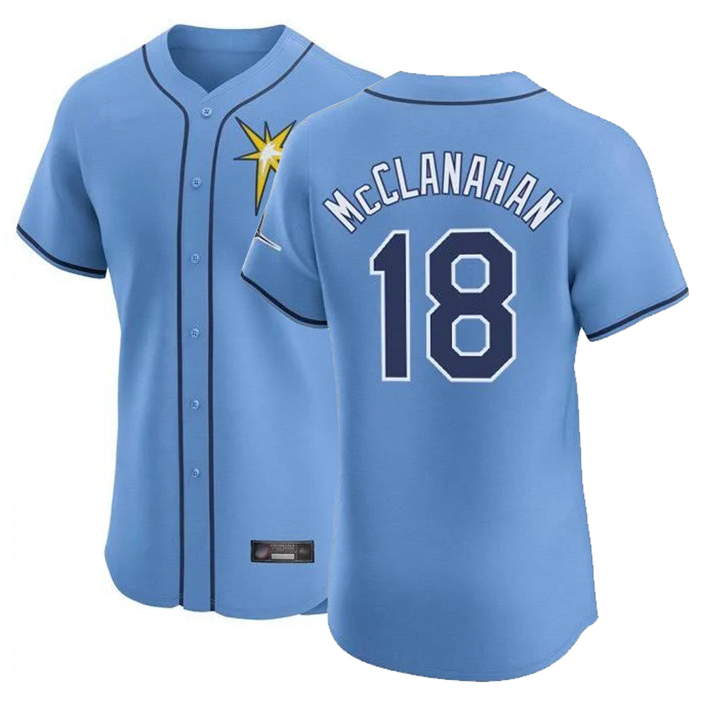 Friene T.Bay Rays #18 Shane McClanahan Player Light Blue Home Limited Stitched Jerseys