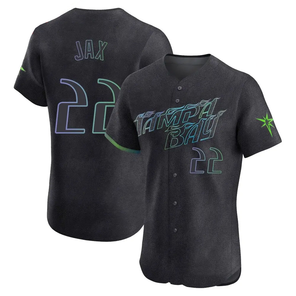 Friene T.Bay Rays #22 Griffin Jax Player Black City Connect Home Limited Elite Stitched Jerseys