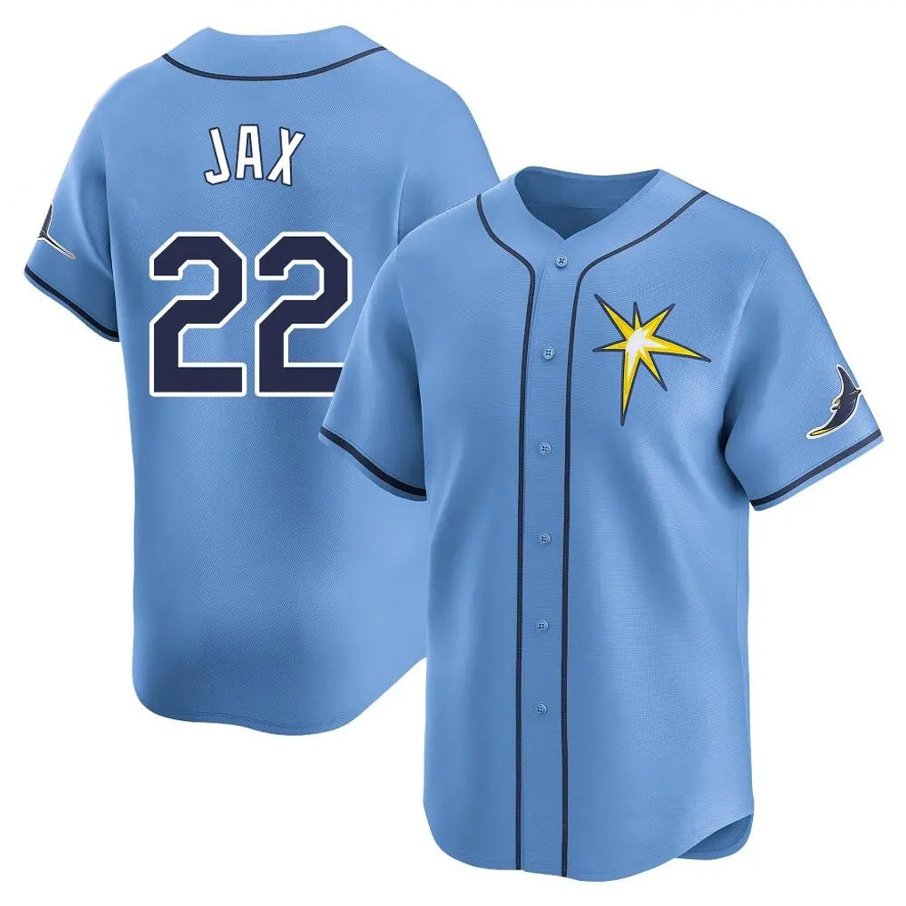 Friene T.Bay Rays #22 Griffin Jax Player Light Blue Home Limited Stitched Jerseys