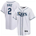 Friene T.Bay Rays #2 Yandy Diaz Player White Home Game Stitched Jerseys