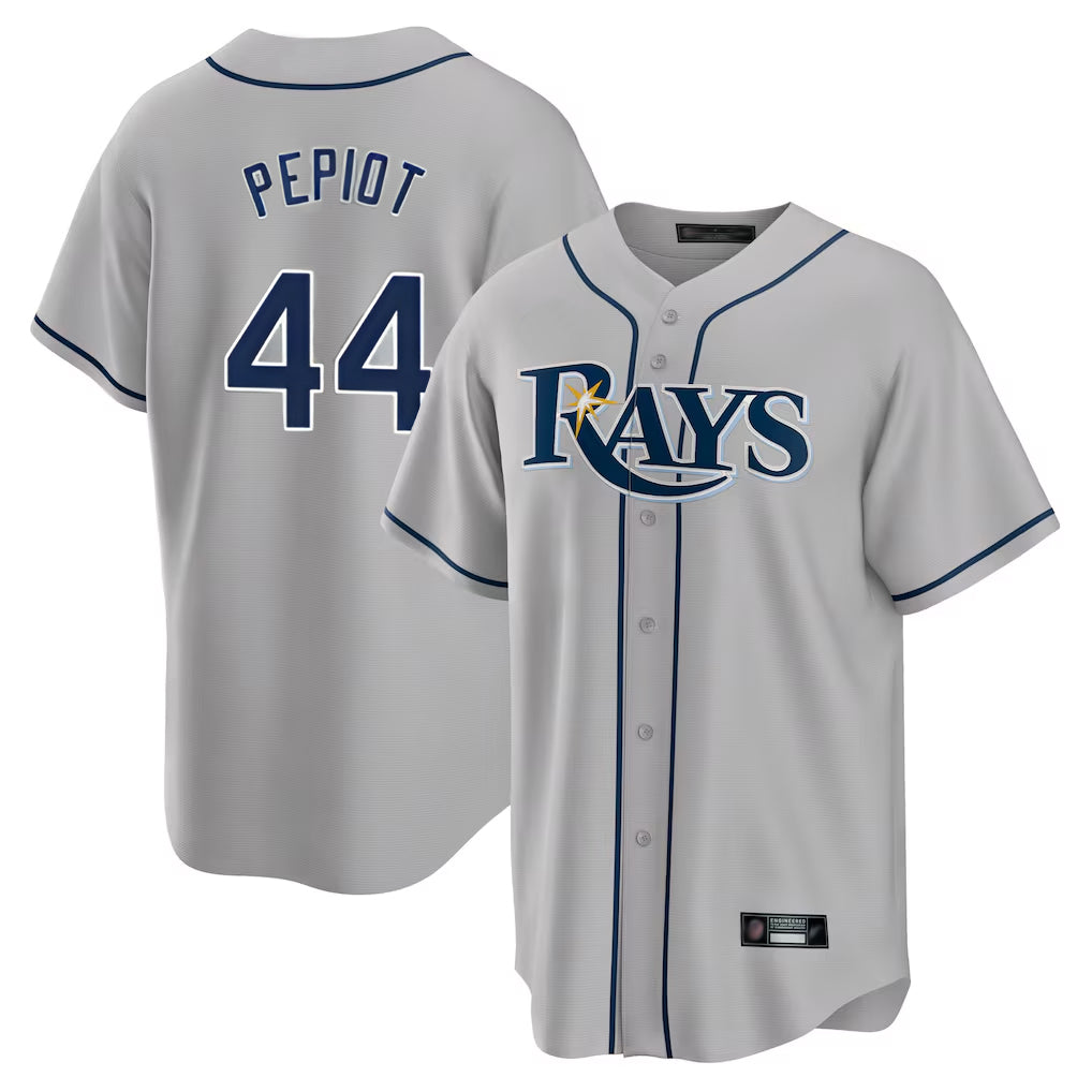 Friene T.Bay Rays #44 Ryan Pepiot Player Gray Home Limited Stitched Jerseys