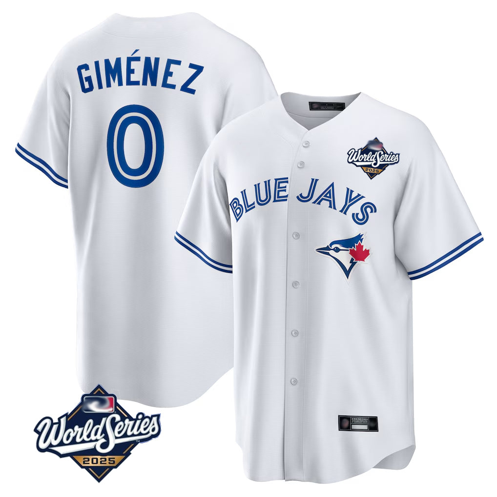 Friene T.Blue Jays #0 Andres Gimenez Player White 2025 World Series Game Stitched Jerseys
