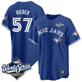 Friene T.Blue Jays #57 Shane Bieber Player Royal Elite Home Limited Stitched Jerseys
