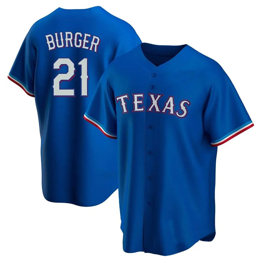 Friene T.Rangers #21 Jake Burger Player Royal Home Replica Game Stitched Jerseys