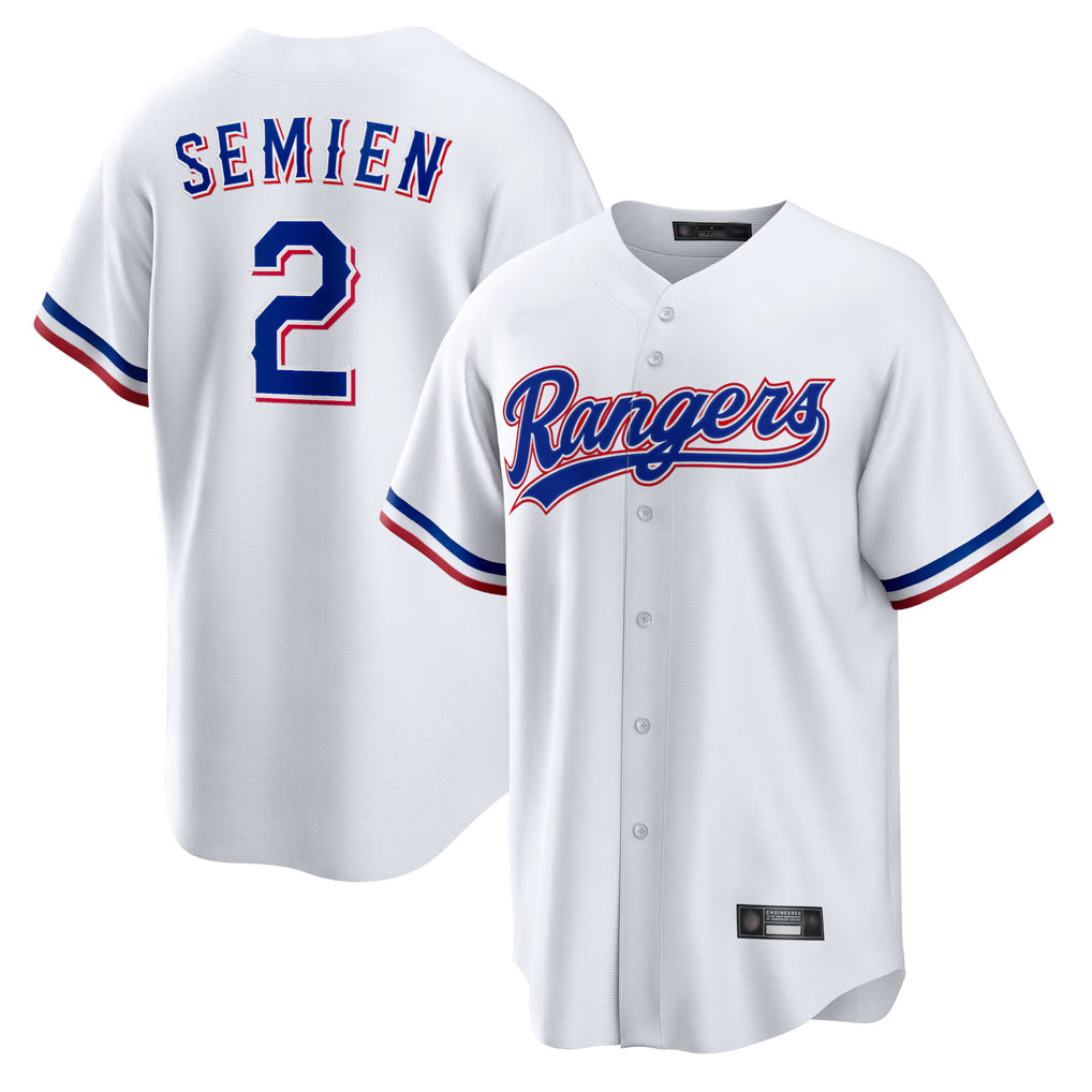 Friene T.Rangers #2 Marcus Semien Player White Replica Game Stitched Jerseys