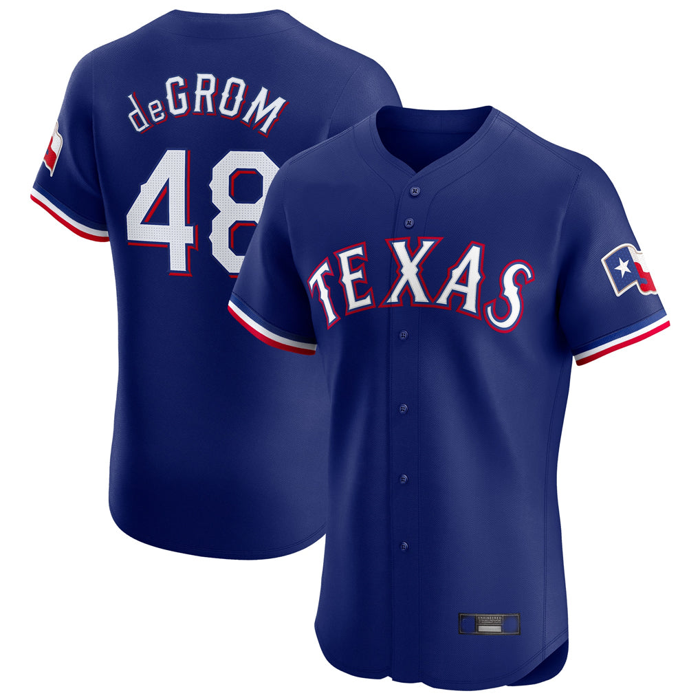 Friene T.Rangers #48 Jacob deGrom Player Royal Elite Home Limited Stitched Jerseys