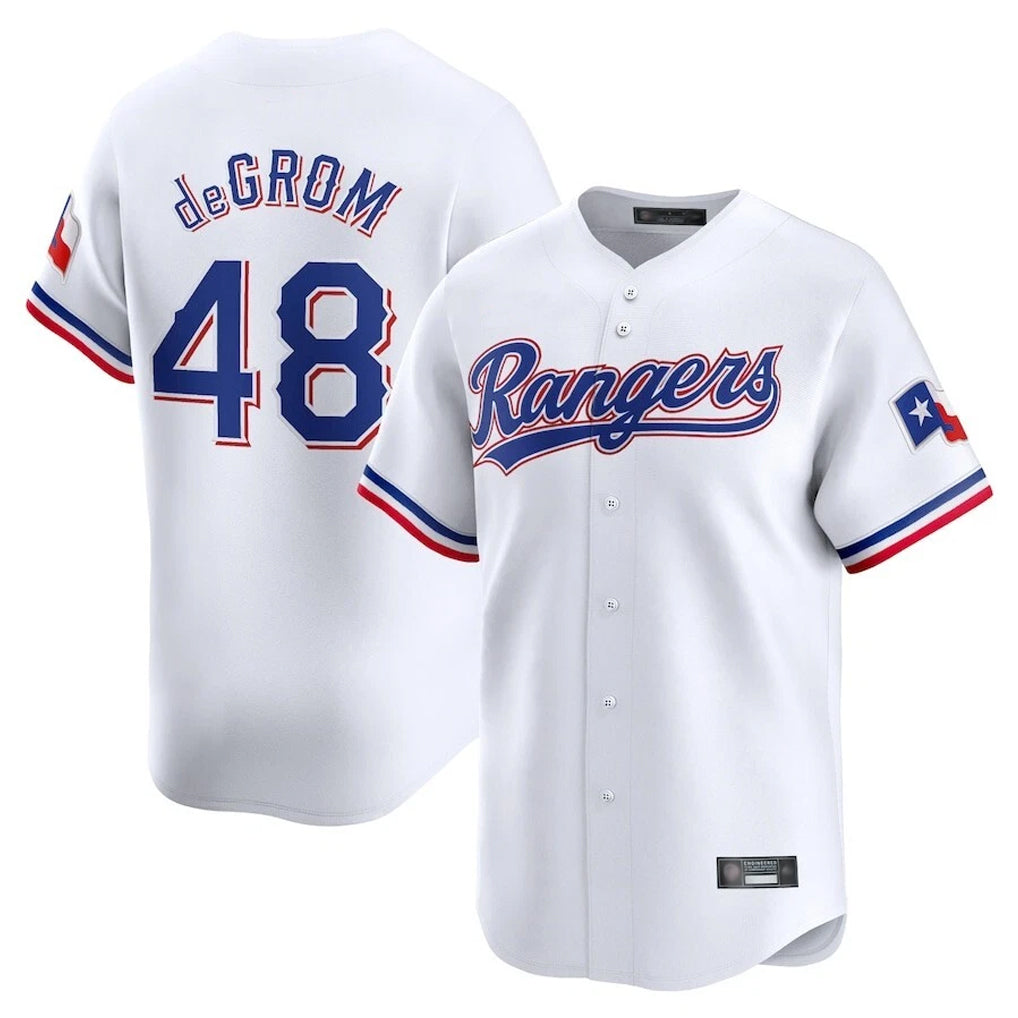 Friene T.Rangers #48 Jacob deGrom Player White Home Limited Stitched Jerseys