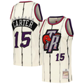 Friene T.Raptors #15 Vince Carter Mitchell & Ness Cream Chainstitch Swingman Jerseys