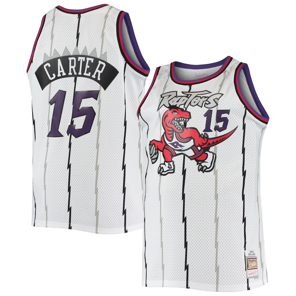 Friene T.Raptors #15 Vince Carter Mitchell & Ness White 199899 Big & Tall Hardwood Classics Swingman Jerseys