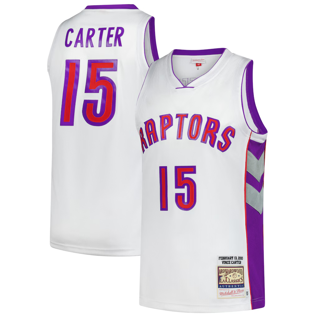 Friene T.Raptors #15 Vince Carter Mitchell & Ness White 2000 All-Star Game Authentic Jerseys