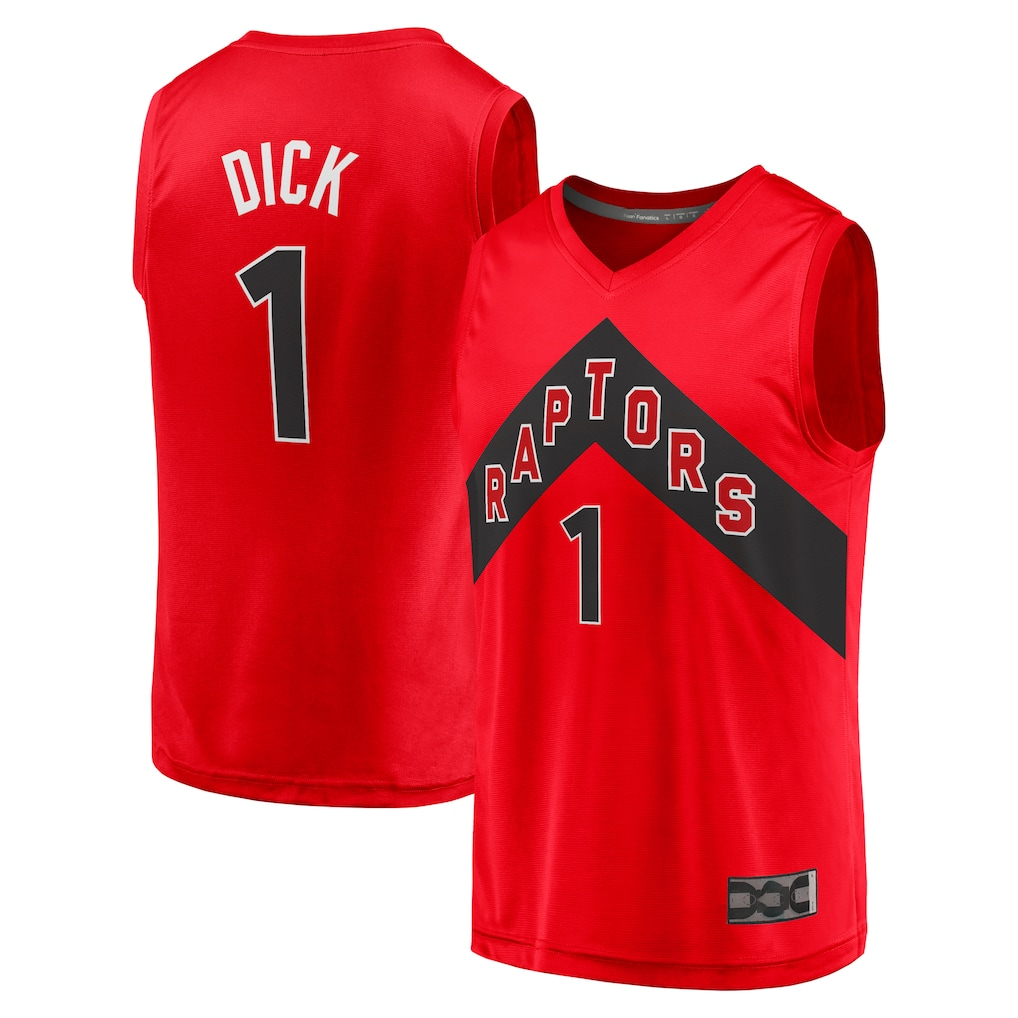 Friene T.Raptors #1 Gradey Dick Red Fast Break Player Jerseys - Icon Edition