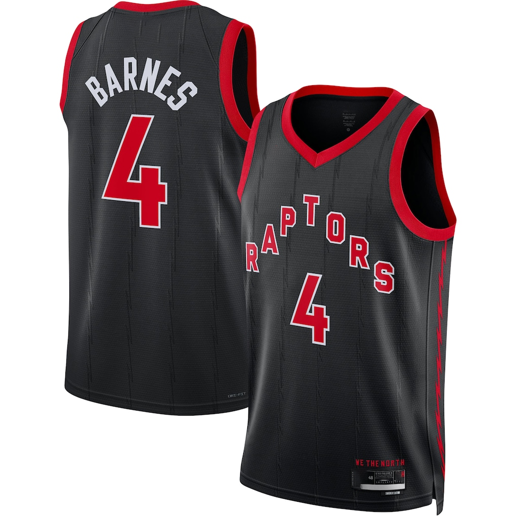 Friene T.Raptors #4 Scottie Barnes Black Swingman Jerseys - Statement Edition