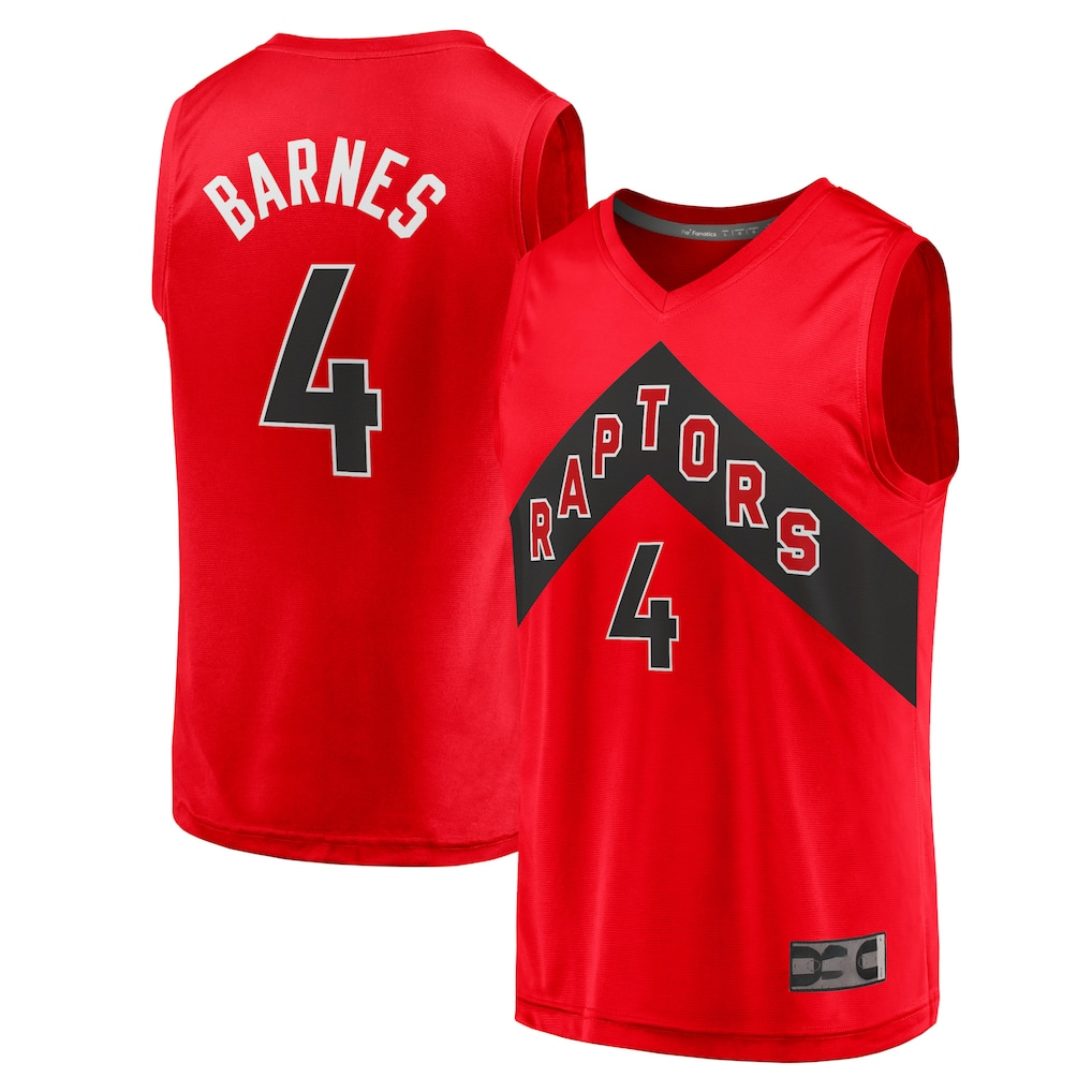 Friene T.Raptors #4 Scottie Barnes Red Fast Break Replica Jerseys - Icon Edition