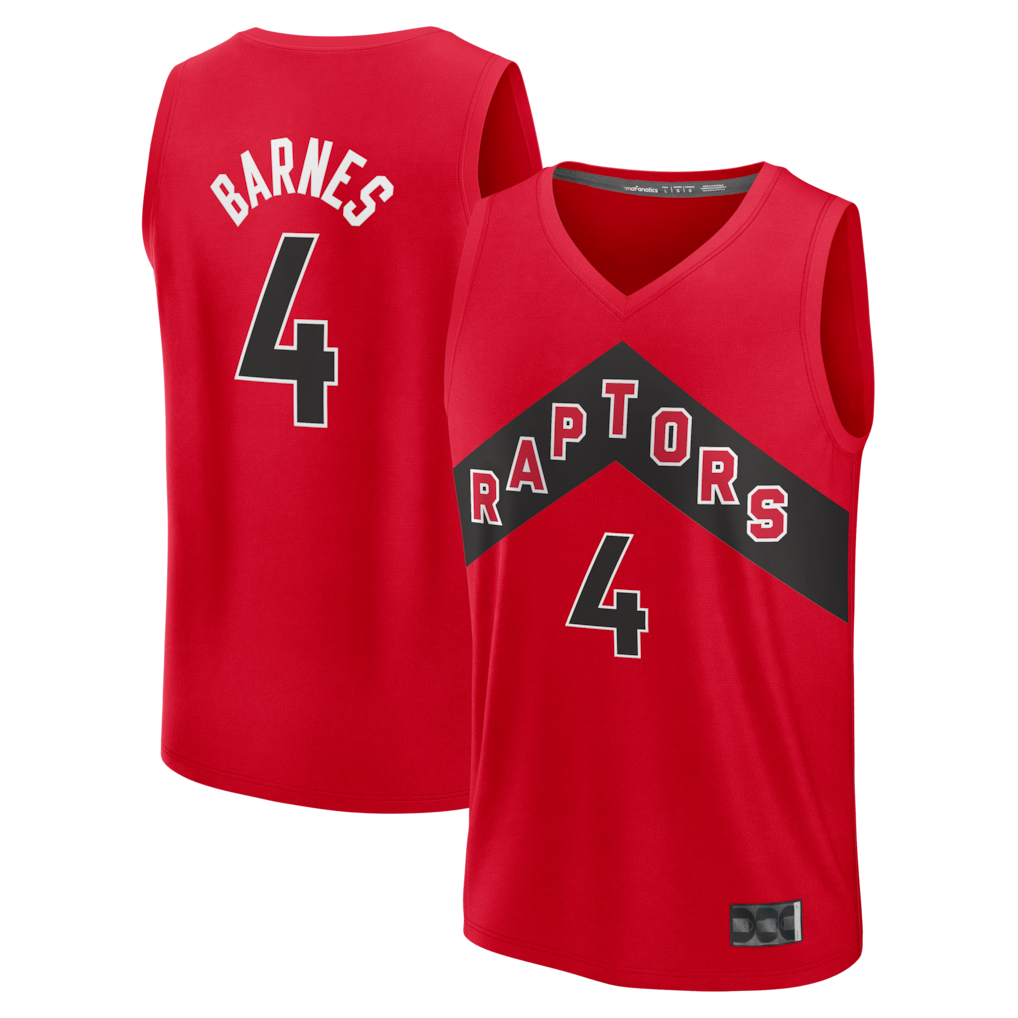 Friene T.Raptors #4 Scottie Barnes Red Fast Break Replica Jerseys - Icon Edition